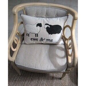 Pottery Barn Ewe & Me  Embroidered Pillow Cover 15 x 20 Feather/Down Pillow